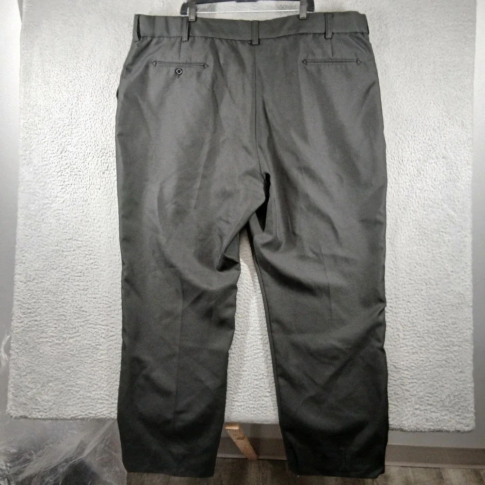 TopLine Uniforms 10089 Flat Front Black Work Dress Pants Size 50 Black